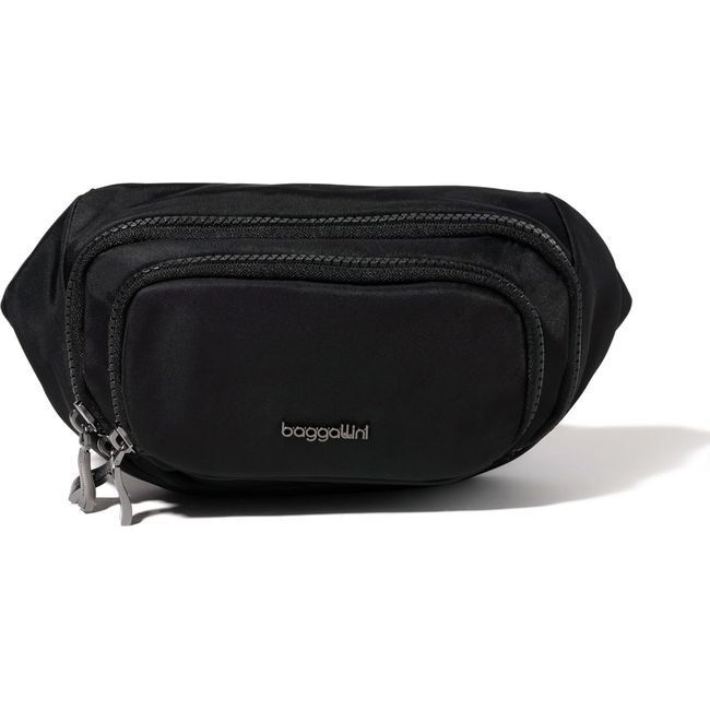 Baggallini On The Go Belt Bag Waist Pack Black Twill TBM869B1089