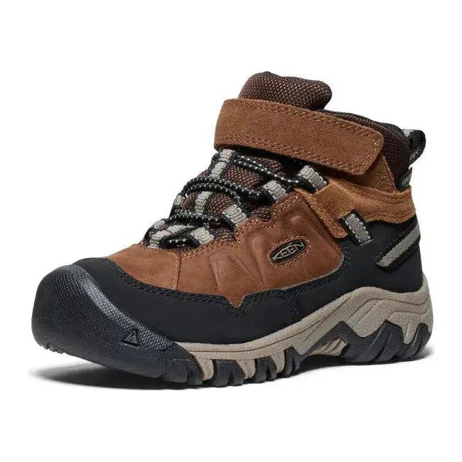 Keen Kids' Targhee IV Waterproof Hiking Boot Bison/Brindle 1029610
