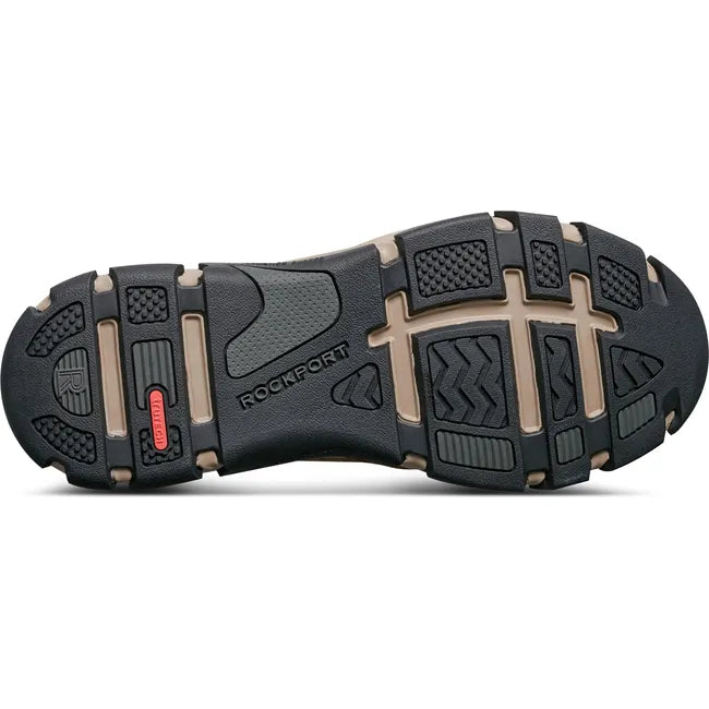 Sole of Mens Rockport Reece Step Activated Slip On Shoe with light tan sole and slip resistant tread