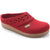 Front angled view of Women's Haflinger Clog Lacey in chili red with cork footbed