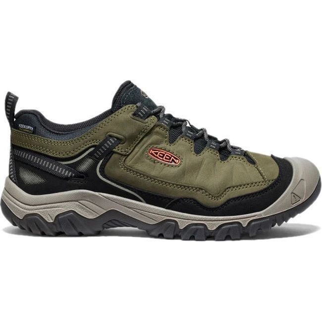 Keen Men's Targhee IV Waterproof Hiking Shoe Dark Olive/Gold Flame 1028996/1029003