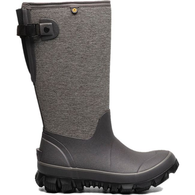 Lateral side of Women&#39;s Bogs Whiteout Adjustable Calf Tall Winter Boot in Gray