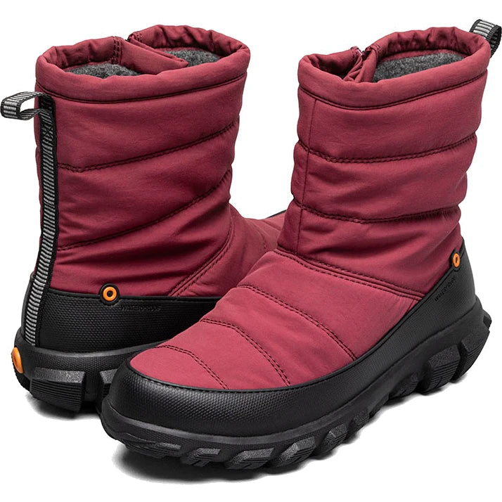 Pair of Bogs Women's Cedar Quilt Winter Boot in Garnet