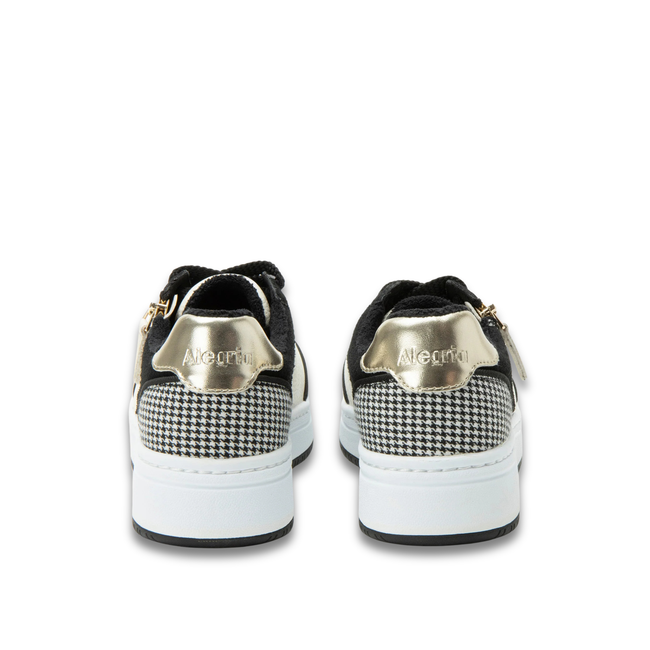 Heels of Alegria Women's Averie Sneakers in Houndstooth Black and Beige