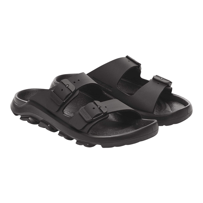 Angled Pair of Birkenstock Unisex Mogami Terra 2 Strap Sandal in Black