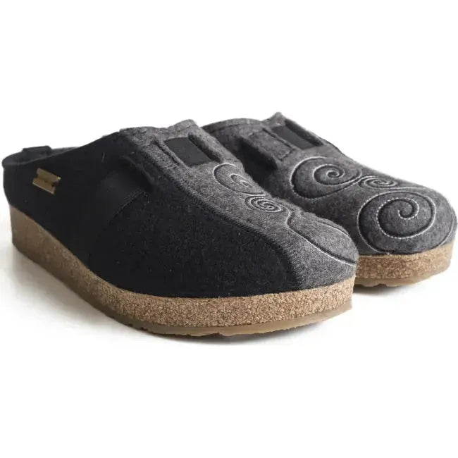 Haflinger Women&#39;s Magic Clog Black/Grey 741013-570