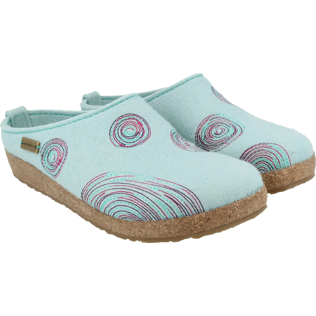Haflinger Women's Spirit Clog in Aqua, pair