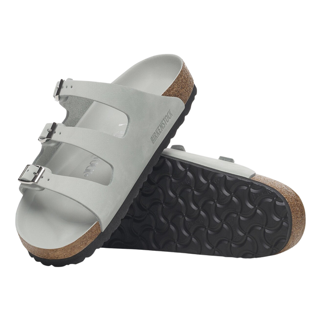 Top and Sole Birkenstock Women's Florida Fresh Nubuck Sandal in Sage Green