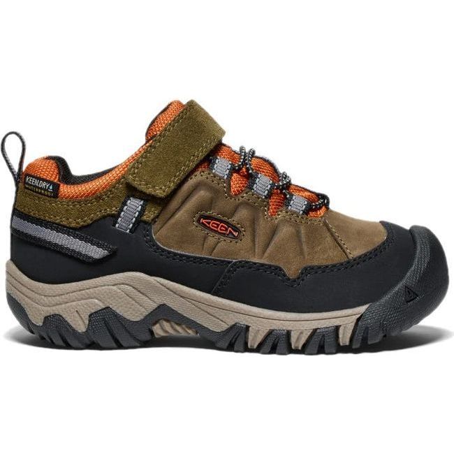 Keen Kids' Targhee IV Waterproof Hiking Shoe Dark Olive/Gold Flame 1029614