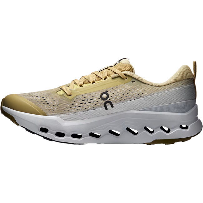Lateral side of On Running Men's Cloudsurfer Trail 2 Trail Running Shoe in Safari Gold