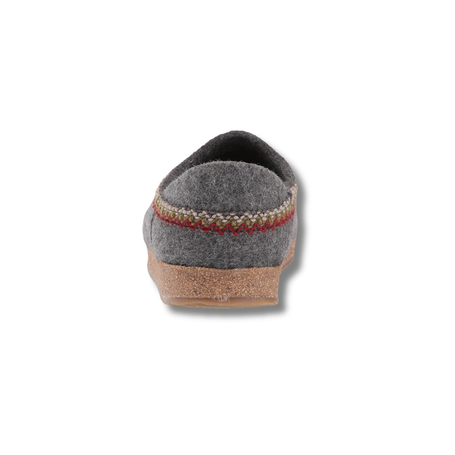Heel of Haflinger Unisex GZH Zigzag Clog in Anthrazit Grey