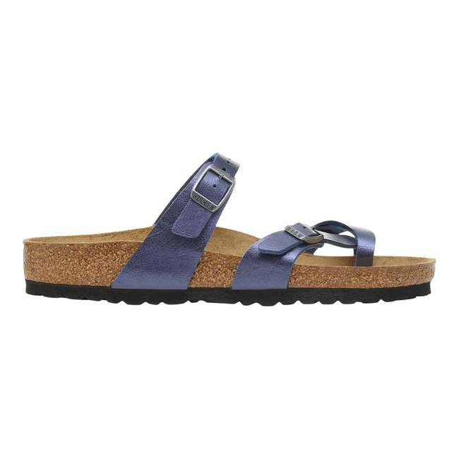Side of Birkenstock Women's Birko-Flor Mayari Sandal in Graceful Midnight Blue