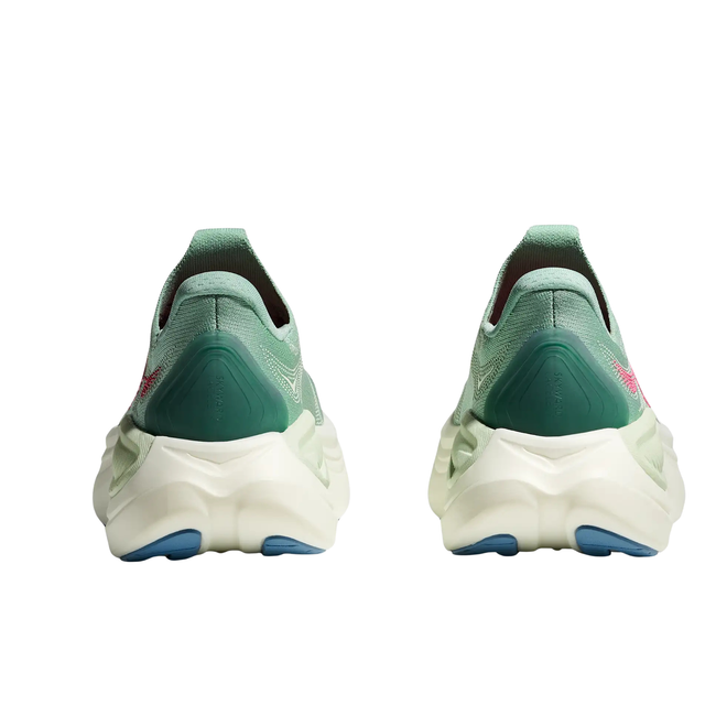 Heels of Hoka Women's Skyward Laceless Active Recovery Shoe in Jadeite Green