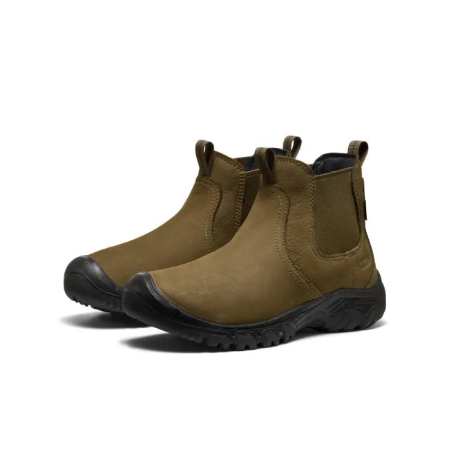 Paie of Keen Women's Greta II Waterproof Chelsea Boots in Dark Olive Black