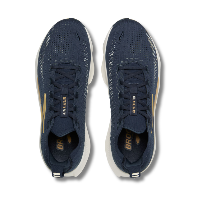 Tops of Brooks Men's Glycerin Flex Running Shoe in Starfish Coconut