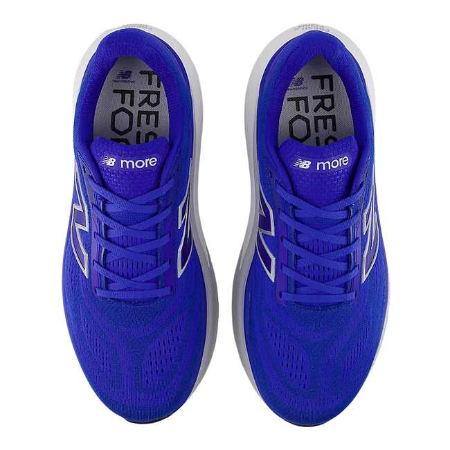 Top of New Balance Men's Fresh Foam X More V6 Running Shoe in Blue Gemstone