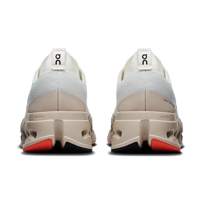 Heels of Women's On Running Cloudsurfer Max Cushioned Running Shoes in white, Ivory, Salmon