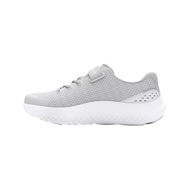 Under Armour Kids' Surge 4 AC Running Shoes HALO GRAY/WHITE/IRIDESCENT 3027109-100