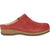 Lateral side of Women's Dansko Mariella Clog in cayenne red with a tan sole