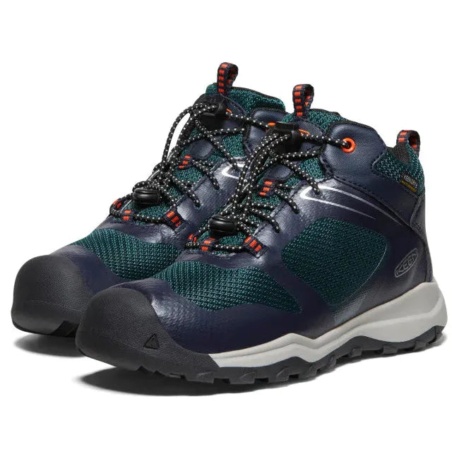 Keen Kids' Wanduro Mid Waterproof Sky Captain/Sea Moss Hiking Boot 1027897