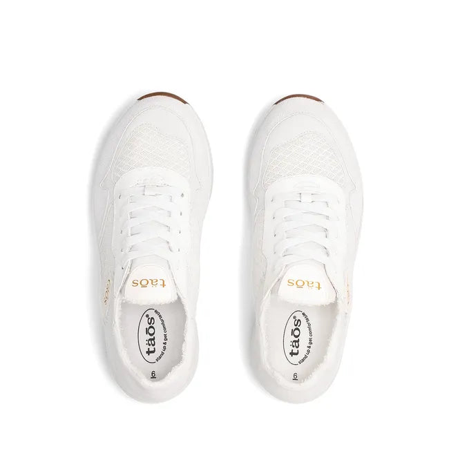Upper of Women's Taos Direction Sneakers in all White 