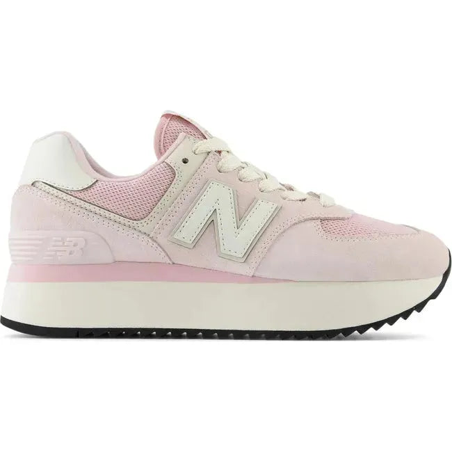 New Balance Women's 574+ Lifestyle Shoe Mid Century Pink/Pink Granite/Linen WL574ZAJ