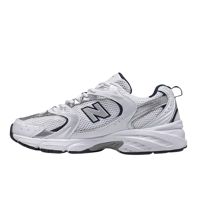 Medial side of New Balance Unisex 530 Lifestyle Shoe in White
