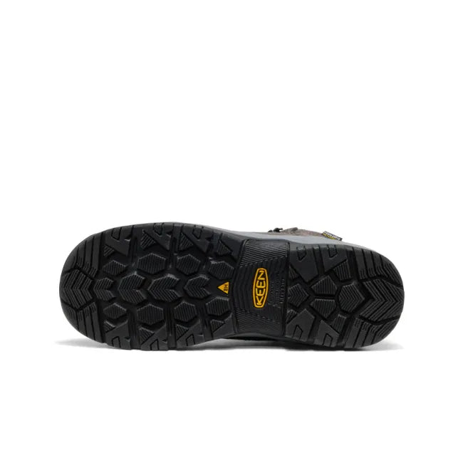 Sole of Keen Men's Skokie Waterproof Carbon Toe Work Boot in Magnet Black