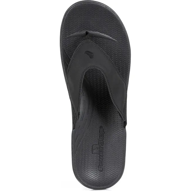 Upper of Men&#39;s PowerStep Archwear Flip Flop Sandal in Black