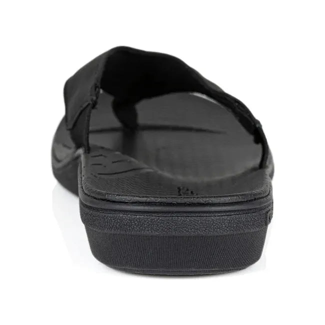 Heel of Men&#39;s PowerStep Archwear Flip Flop Sandal in Black