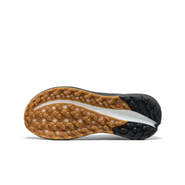 Sole of KEEN Men's Roam Trail Running Shoe in black and magnet grey