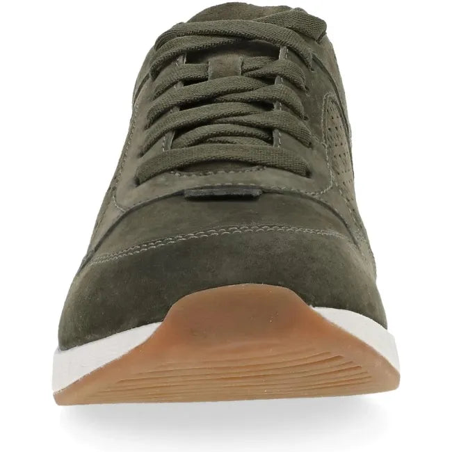Dansko Catie sneaker in olive suede, front view
