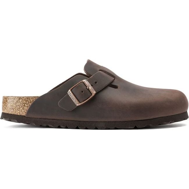 Lateral side of Birkenstock Unisex Boston Oiled Leather Clog in habana brown