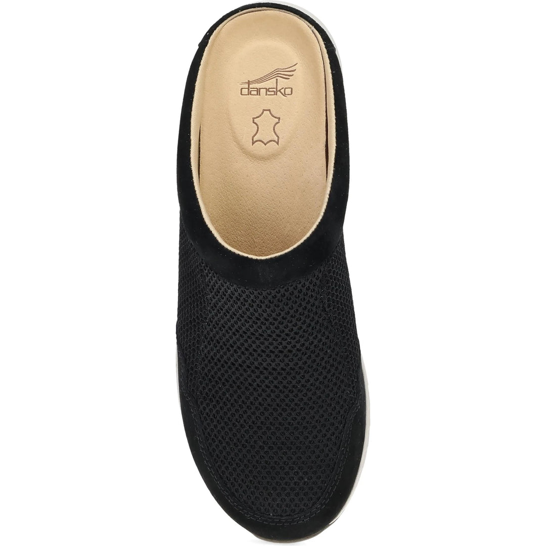 Dansko Claudia mule in black mesh, top view