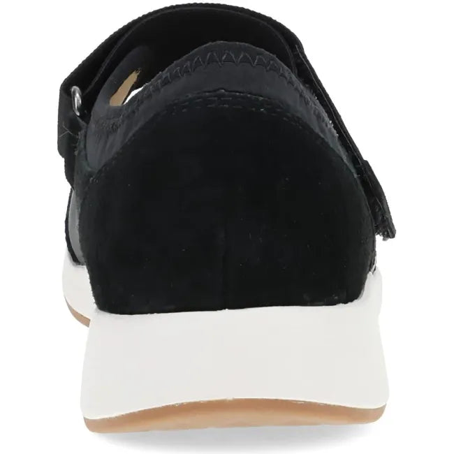 Dansko Carolina Mary Jane sneaker in black suede, back view