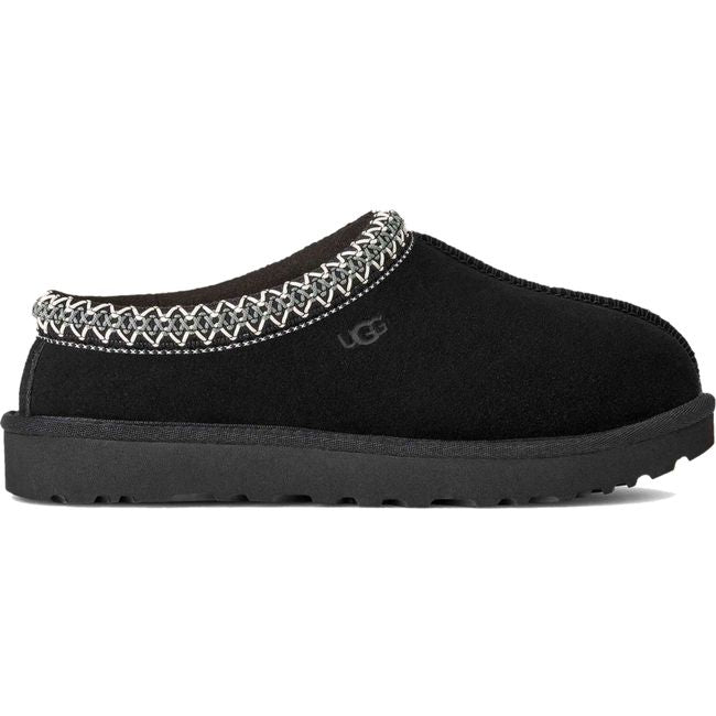 Side of Black Suede UGG Women's Tasman II Slipper