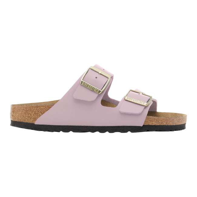 Side of Birkenstock Women's Birko-Flor Arizona Sandal in Faded Purple