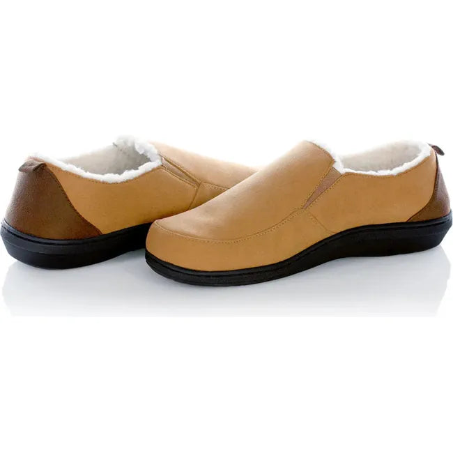 Men&#39;s PowerStep Twin Gore Slippers in Light Brown