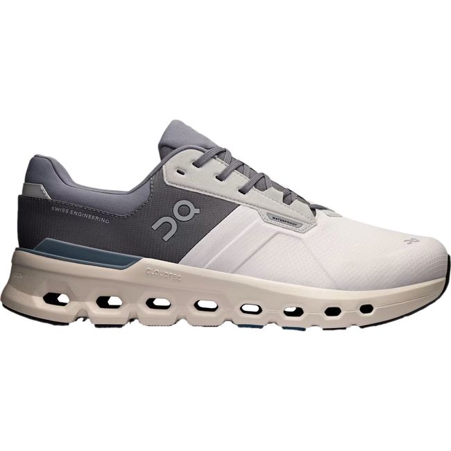 Lateral of On Running Men's Cloudrunner 2 Waterproof Running Shoe in wolf gray