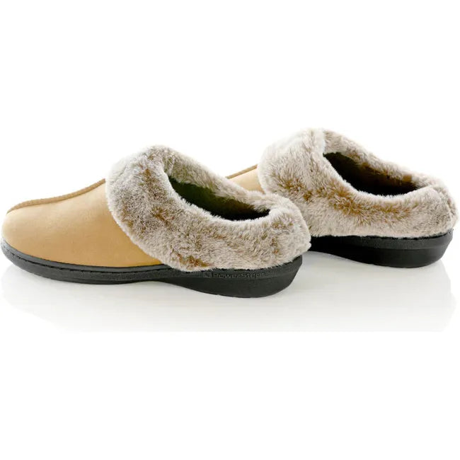 Heels of PowerStep Women&#39;s Clog Slippers in Light Brown