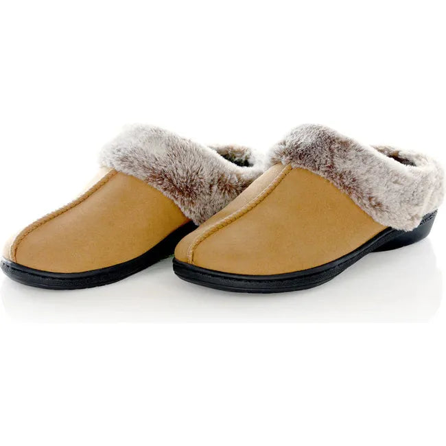 Pair of PowerStep Women&#39;s Clog Slippers in Light Brown