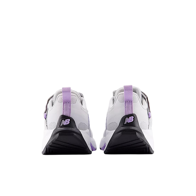 Heels of New Balance Kids' FuelCell Play Bungee with Top Strap in Lilac Glo