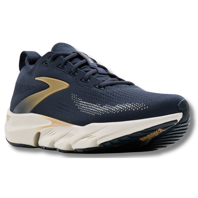 Angled side of Brooks Men's Glycerin Flex Running Shoe in Starfish Coconut