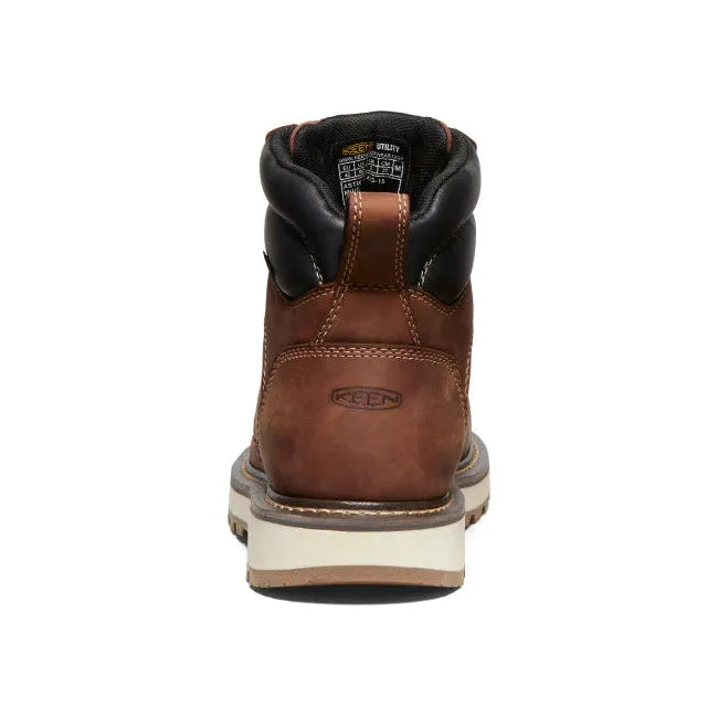 Keen Men&#39;s Cincinnati 6&quot; Waterproof 90° Heel Carbon-Fiber Toe Tuscan Red/Sandshell Work Boot 1028283