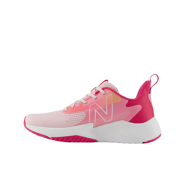 Medial of New Balance Youth Kids' Rave Run V2 Running Shoe in Rose Sugar Pink