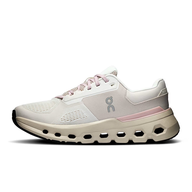 Medial side of On Running Women's Cloudrunner 2 Running Shoe in Mauve White