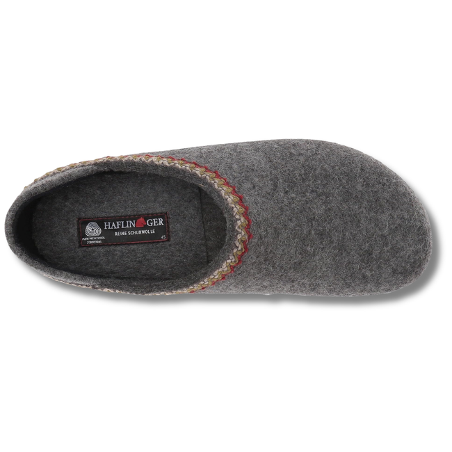 Top of Haflinger Unisex GZH Zigzag Clog in Anthrazit Grey