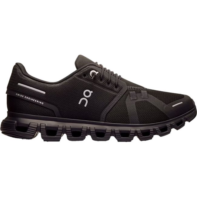 Lateral side of On Running Women's Cloud 6 Running Shoe in all black