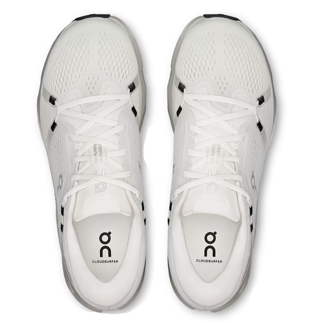 Mesh Upper of On Running Men's Cloudsurfer 2 Running Shoe in Ivory Iceberg