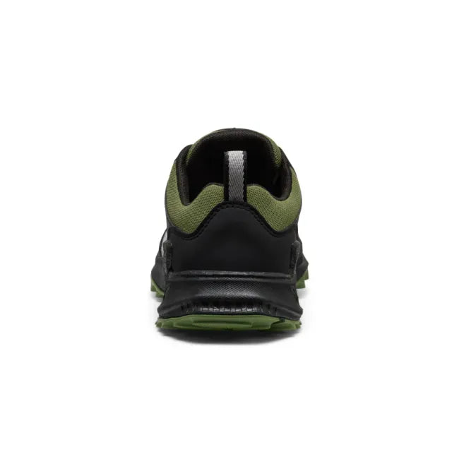 Heel of KEEN Big Kids' Zionic Waterproof Shoe in Black and Bronze Green